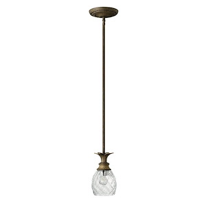 Plantation - 1 Light Small Pendant in Traditional-Glam Style - 5 Inches Wide by 8.25 Inches High