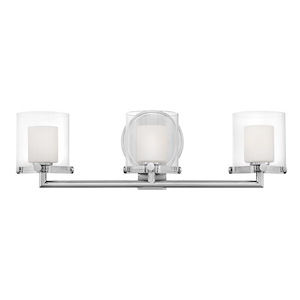 Rixon - 3 Light Bath Vanity in Mid-Century Modern Style - 24 Inches Wide by 7 Inches High