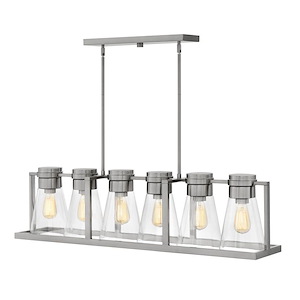 Refinery - 6 Light Linear Chandelier in Industrial Style - 43.75 Inches Wide by 11.25 Inches High - 1024453