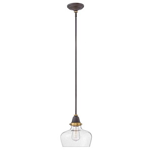 Academy - 1 Light School House Pendant in Traditional-Industrial Style - 10 Inches Wide by 10.5 Inches High