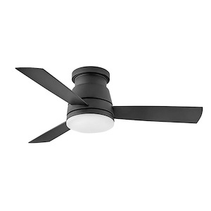 Trey - 3 Blade Flush Ceiling Fan with Light Kit-11.75 Inch Tall and 44 Inch Wide - 1396935