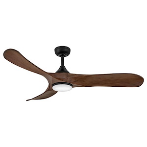 Swell Illuminated - 3 Blade Ceiling Fan with Light Kit In Modern Style-15 Inches Tall and 56 Inches Wide