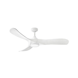 Swell Illuminated - 3 Blade Ceiling Fan with Light Kit In Modern Style-15 Inches Tall and 56 Inches Wide