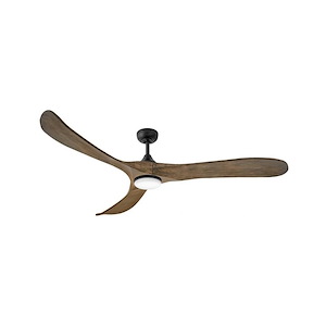 Swell Illuminated - 3 Blade Ceiling Fan with Light Kit In Modern Style-15 Inches Tall and 72 Inches Wide