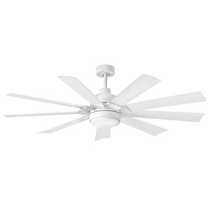 Turbine - 9 Blade Ceiling Fan with Light Kit-17.5 Inches Tall and 60 Inches Wide