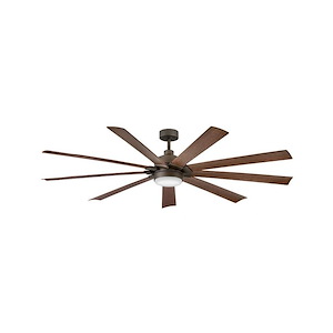 Turbine - 9 Blade Ceiling Fan with Light Kit In Modern and Industrial Style-17.5 Inches Tall and 80 Inches Wide - 1094278