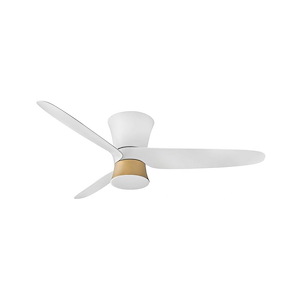 Neo - 3 Blade Flush Mount Ceiling Fan with Light Kit In Modern Style-13 Inches Tall and 52 Inches Wide
