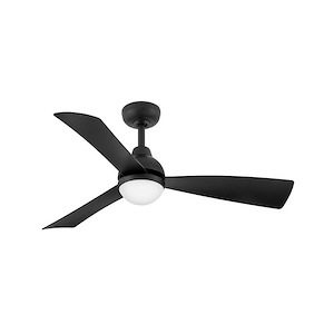 Una - 3 Blade Ceiling Fan with Light Kit In Modern Style-15 Inches Tall and 44 Inches Wide