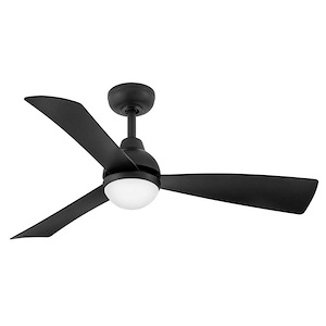 Una - 3 Blade Ceiling Fan with Light Kit In Modern Style-15 Inches Tall and 44 Inches Wide - 1295975