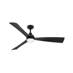 Una - 3 Blade Ceiling Fan with Light Kit In Modern Style-15 Inches Tall and 56 Inches Wide