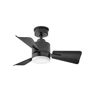 Atom - 3 Blade Dual Mount Ceiling Fan with Light Kit In Traditional Style-13.25 Inches Tall and 30 Inches Wide