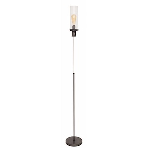 Ira - One Light Adjustable Floor Lamp with Glass Shade