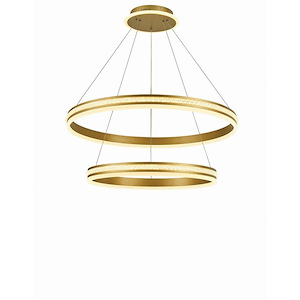 Aurora - 100W 2 LED Dining Chandelier-2.5 Inches Tall and 32 Inches Wide
