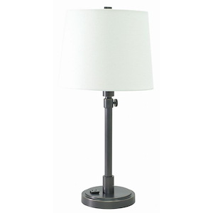 Townhouse - 1 Light Adjustable Table Lamp with Convenience Outlet-12 Inches Tall and 12 Inches Wide