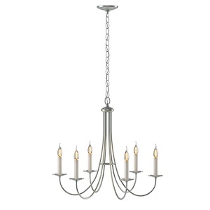 Simple Lines - 6 Light Chandelier In Traditional Style-23.2 Inches Tall and 26 Inches Wide