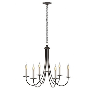 Simple Lines - 6 Light Chandelier In Traditional Style-23.2 Inches Tall and 26 Inches Wide - 1275278