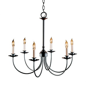 Simple Lines - 6 Light Chandelier In Traditional Style-22 Inches Tall and 24.5 Inches Wide
