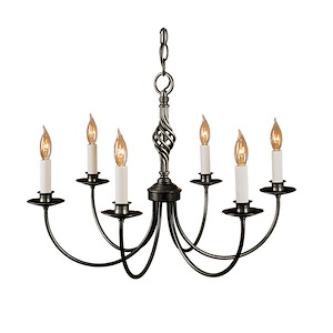 Twist Basket - 6 Light Chandelier In Traditional Style-17 Inches Tall and 23 Inches Wide
