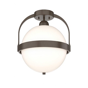 Atlas - 1 Light Semi-Flush Mount In Industrial Style-16.2 Inches Tall and 13.4 Inches Wide