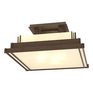 Steppe - 4 Light Small Semi-Flush Mount In Mission Style-7.6 Inches Tall and 17.1 Inches Wide