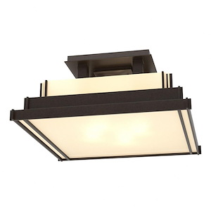 Steppe - 4 Light Small Semi-Flush Mount In Mission Style-7.6 Inches Tall and 17.1 Inches Wide - 1275335