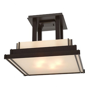 Steppe - 4 Light Large Semi-Flush Mount In Mission Style-12 Inches Tall and 17.1 Inches Wide