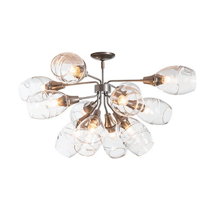 Ensemble - 12 Light Semi-Flush Mount In Contemporary Style-20.2 Inches Tall and 36.8 Inches Wide