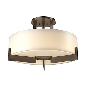 Axis - 3 Light Semi-Flush Mount-12 Inches Tall and 19.3 Inches Wide
