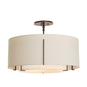 Exos - 3 Light Semi-Flush Mount In Contemporary Style-15.3 Inches Tall and 22.9 Inches Wide