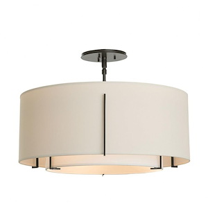 Exos - 3 Light Semi-Flush Mount In Contemporary Style-15.3 Inches Tall and 22.9 Inches Wide