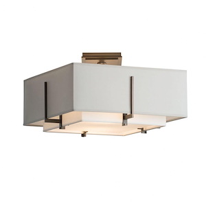 Exos - 2 Light Small Semi-Flush Mount In Contemporary Style-9.8 Inches Tall and 16.6 Inches Wide