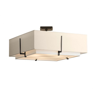 Exos - 4 Light Large Semi-Flush Mount In Contemporary Style-12.7 Inches Tall and 24.6 Inches Wide