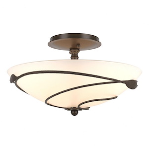 Leaf - 2 Light Semi-Flush Mount-8.2 Inches Tall and 13.5 Inches Wide