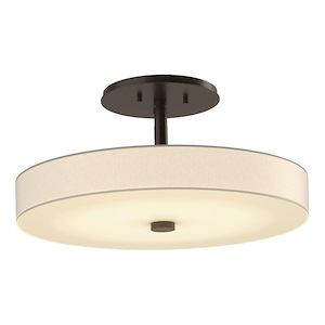 Disq - 23W 1 LED Semi-Flush Mount In Contemporary Style-7 Inches Tall and 15 Inches Wide