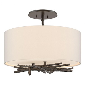 Brindille - 3 Light Semi-Flush Mount In Contemporary Style-13.7 Inches Tall and 15 Inches Wide - 1275408