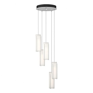 Exos Glass - 5 Light Pendant-10.3 Inches Tall and 13.5 Inches Wide