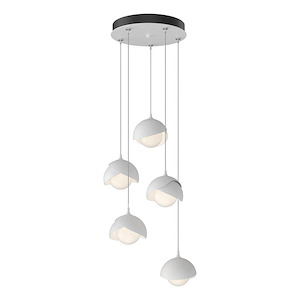 Brooklyn - 5 Light Double Shade Pendant-6.5 Inches Tall and 16 Inches Wide