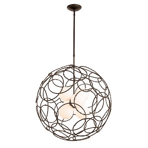 Olympus - 6 Light Orb Pendant In Contemporary Style-31.1 Inches Tall and 31 Inches Wide