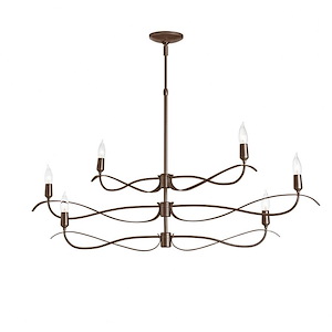 Willow - 6 Light Small Chandelier-14 Inches Tall and 43.5 Inches Wide
