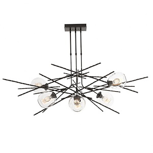 Griffin - 6 Light Pendant In Contemporary Style-22 Inches Tall and 63 Inches Wide