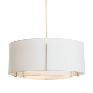 Exos - 3 Light Double Shade Pendant In Contemporary Style-9.69 Inches Tall and 23 Inches Wide
