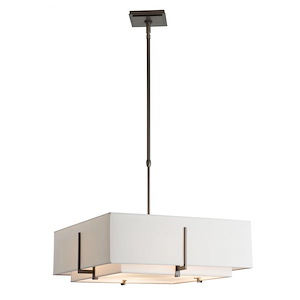Exos - 4 Light Square Double Shade Pendant In Contemporary Style-7.3 Inches Tall and 20.6 Inches Wide