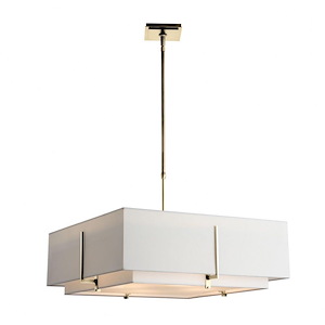Exos - 4 Light Square Large Double Shade Pendant In Contemporary Style-8.8 Inches Tall and 24.6 Inches Wide