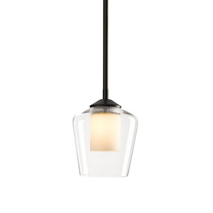 Simple Lines - 1 Light Mini Pendant In Traditional Style-6.3 Inches Tall and 5 Inches Wide - 1275646
