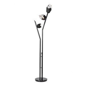 Chrysalis - 15W 3 LED Torchiere Floor Lamp In Contemporary Style-74.4 Inches Tall and 17.1 Inches Wide