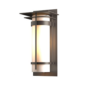 Banded with Top Plate - 1 Light Large Outdoor Wall Sconce