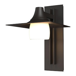 Hood - 1 Light Large Outdoor Wall Sconce In Contemporary Style-16 Inches Tall and 10 Inches Wide