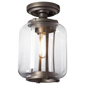 Fairwinds - 1 Light Outdoor Semi-Flush Mount In Industrial Style-10.9 Inches Tall and 7 Inches Wide - 1276036