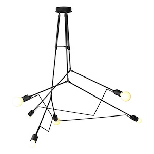 Divergence - 6 Light Outdoor Pendant-27.8 Inch Tall and 54.2 Inch Wide - 1432011