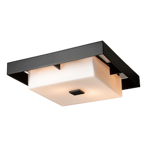 Shadow Box - 2 Light Outdoor Flush Mount-4 Inches Tall and 12 Inches Wide - 1337201